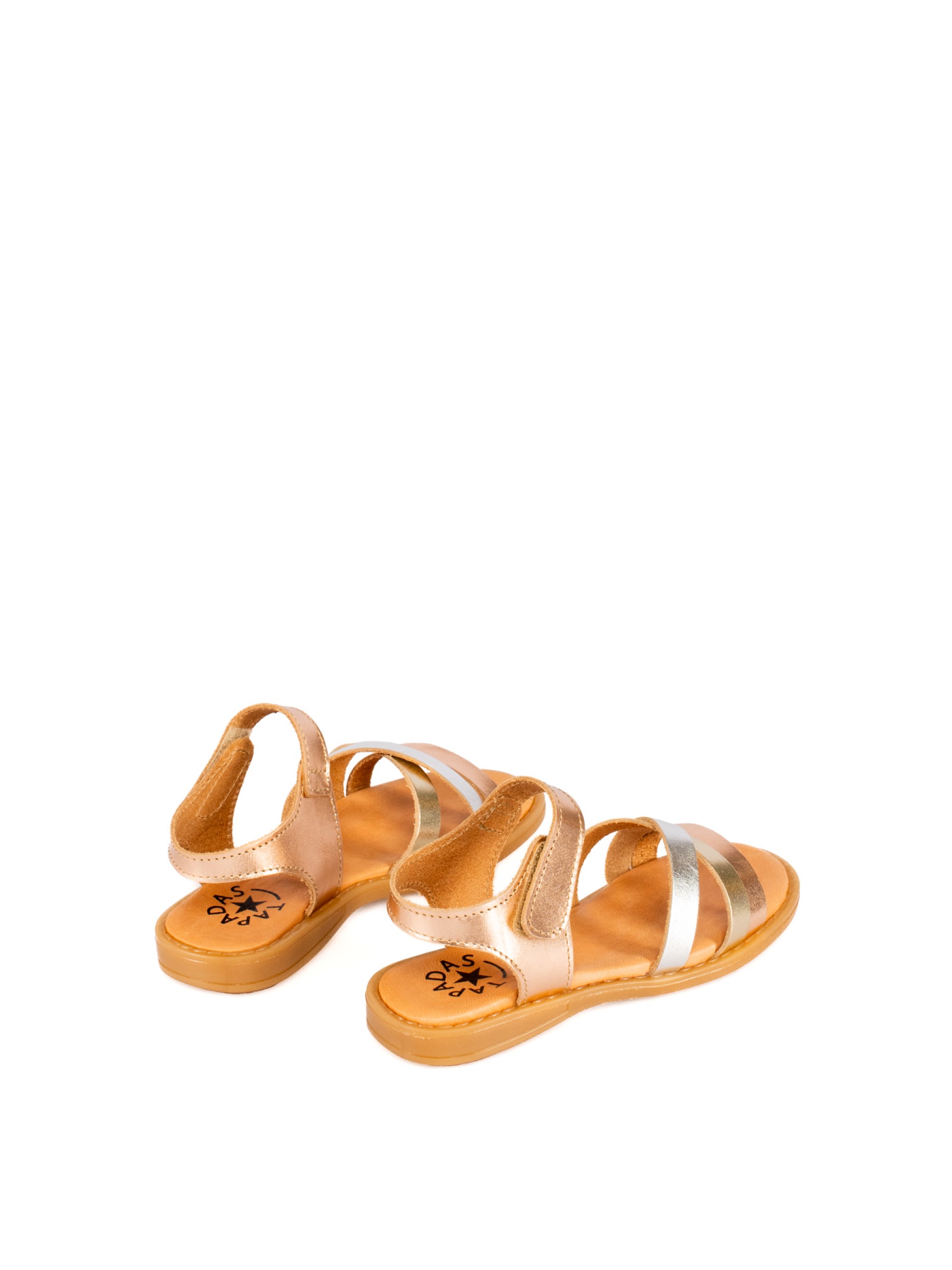 Sandal in combined leather