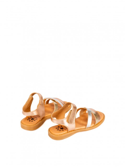 Sandal in combined leather Sandal in combined leather
