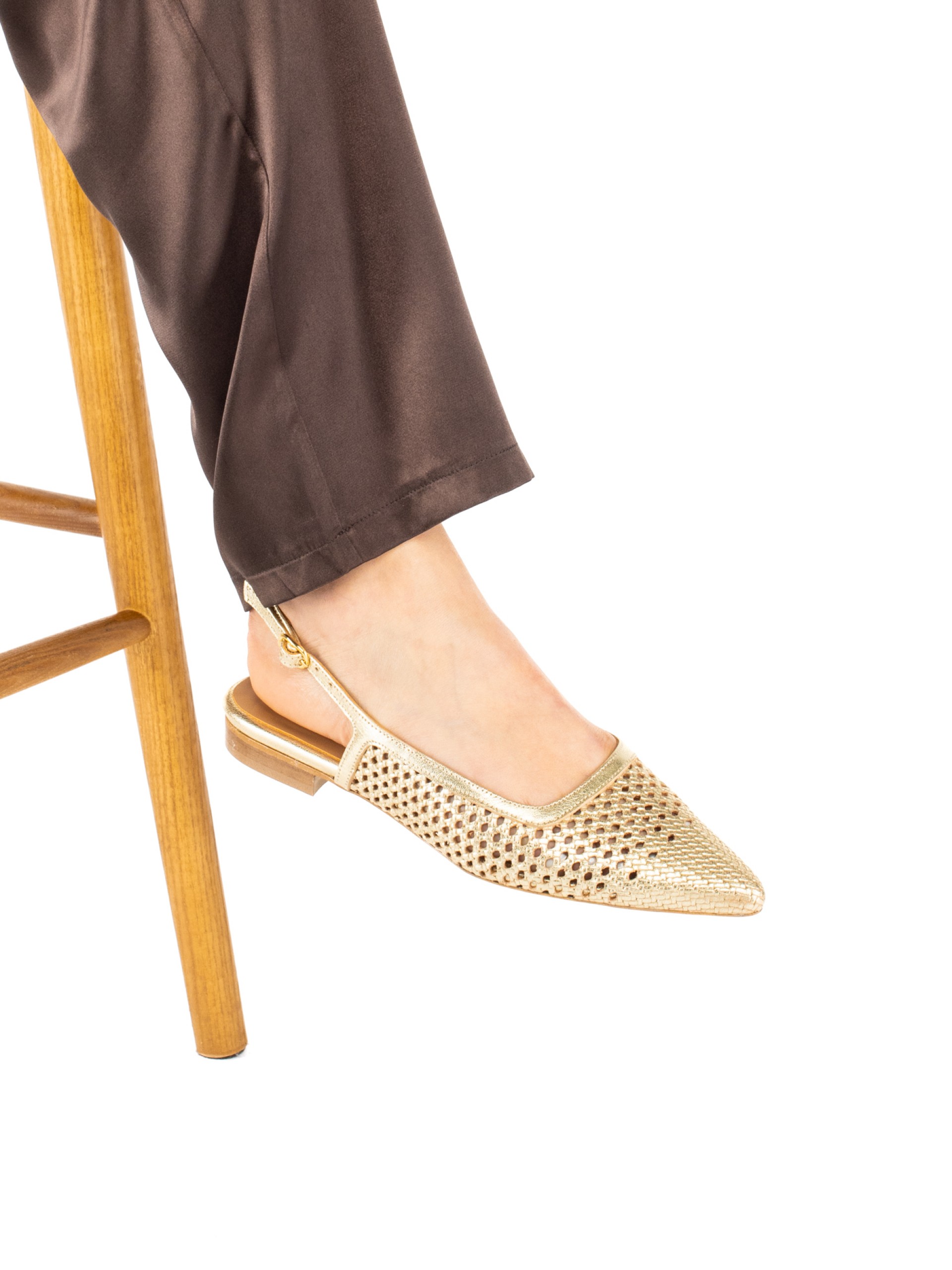 Woven Leather Flat Shoe