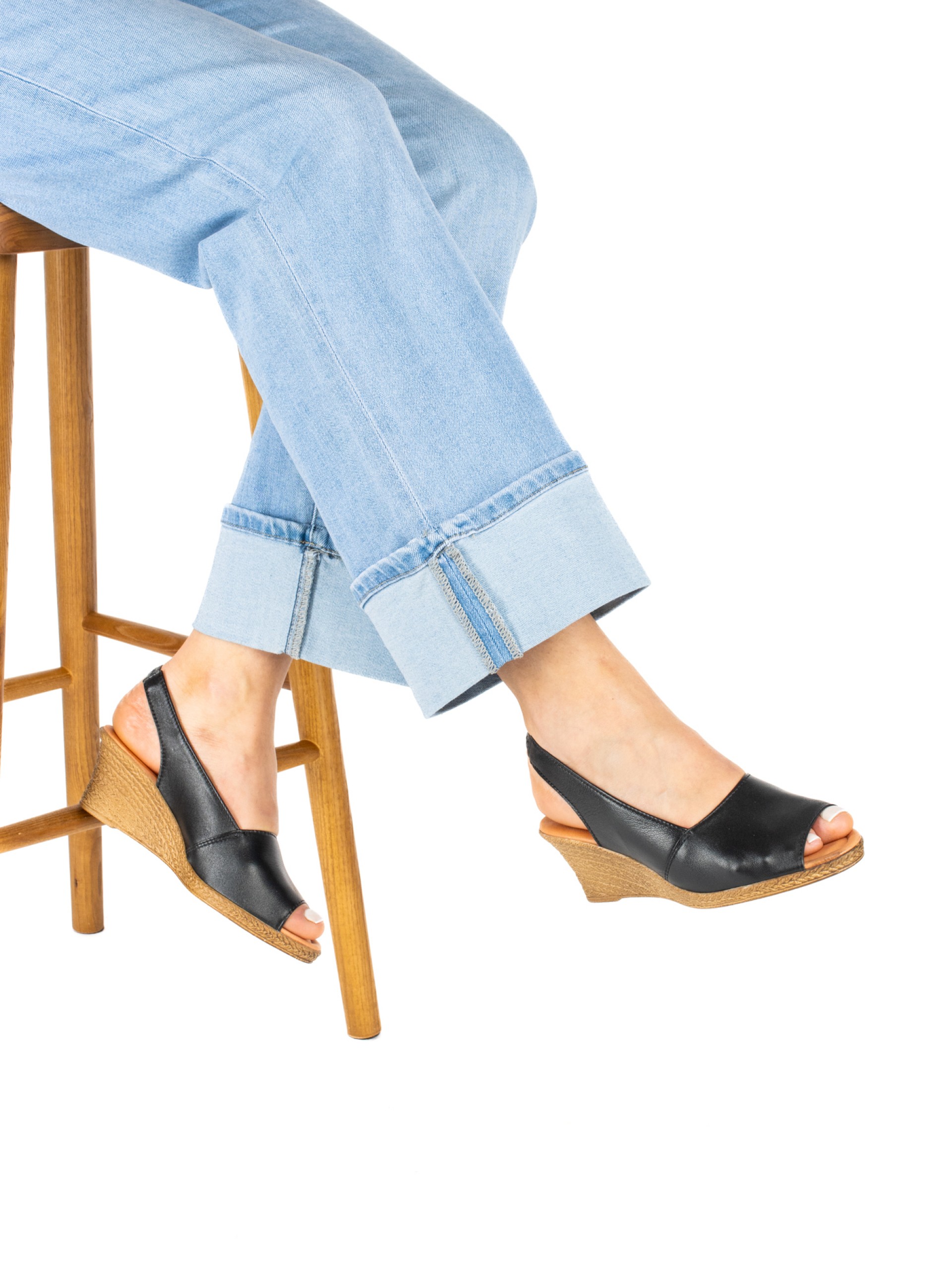 Leather Wedge Sandal