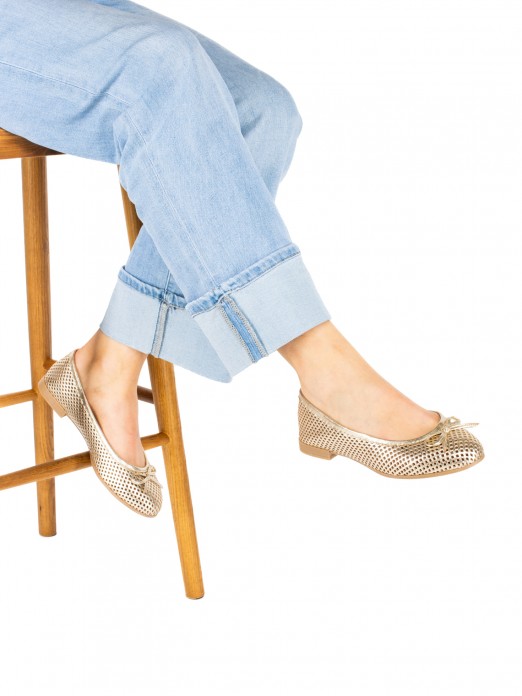 Perforated Leather Ballet Flat Perforated Leather Ballet Flat