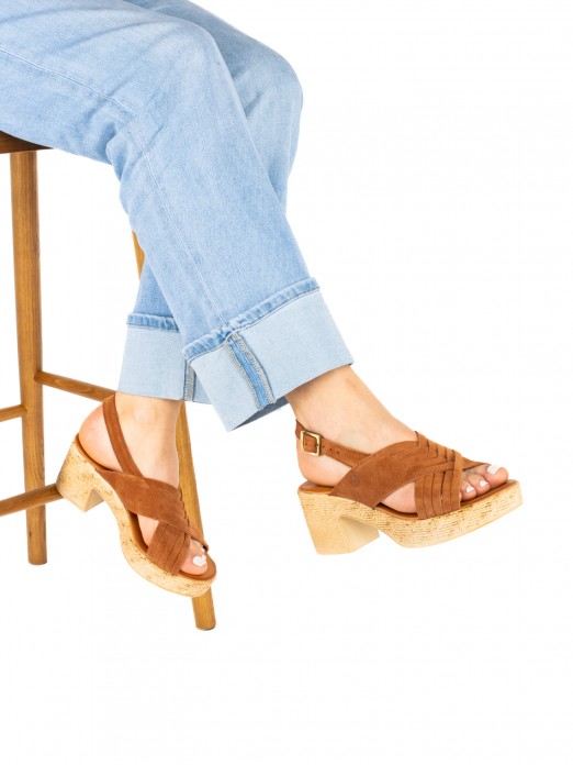 Women’s Suede Sandal with High Heel Women’s Suede Sandal with High Heel