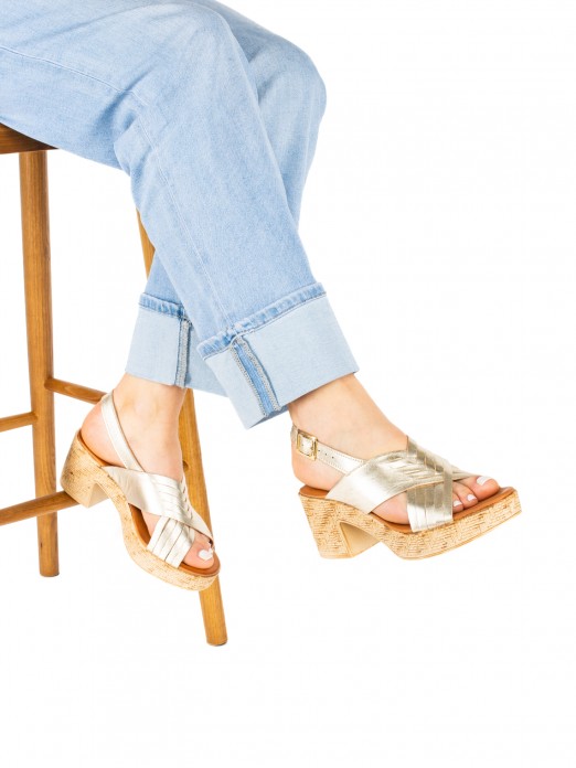 Women’s Leather Sandal with High Heel Women’s Leather Sandal with High Heel