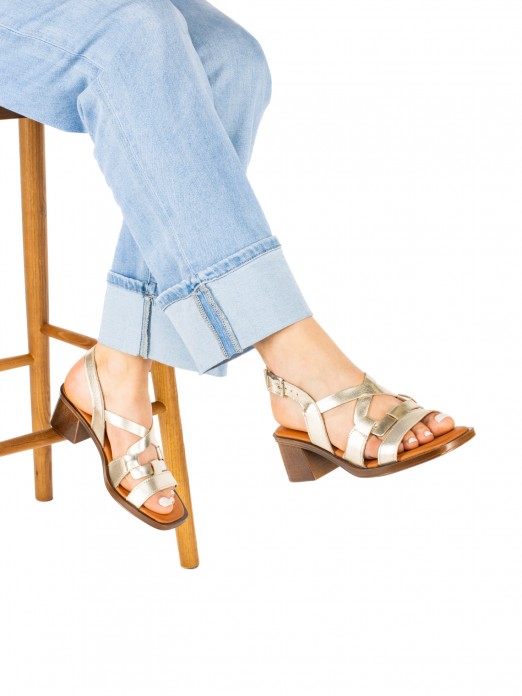 Women’s Leather Sandal with Interwoven Straps Women’s Leather Sandal with Interwoven Straps