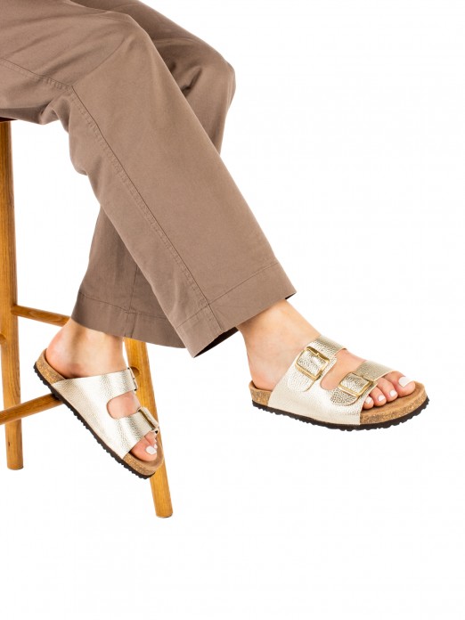 Women�s Bio Laminated Leather Slide Sandal