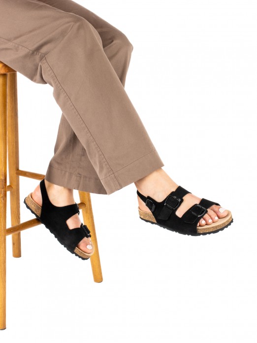 Women’s Bio Suede Sandal with Adjustable Buckles Women’s Bio Suede Sandal with Adjustable Buckles