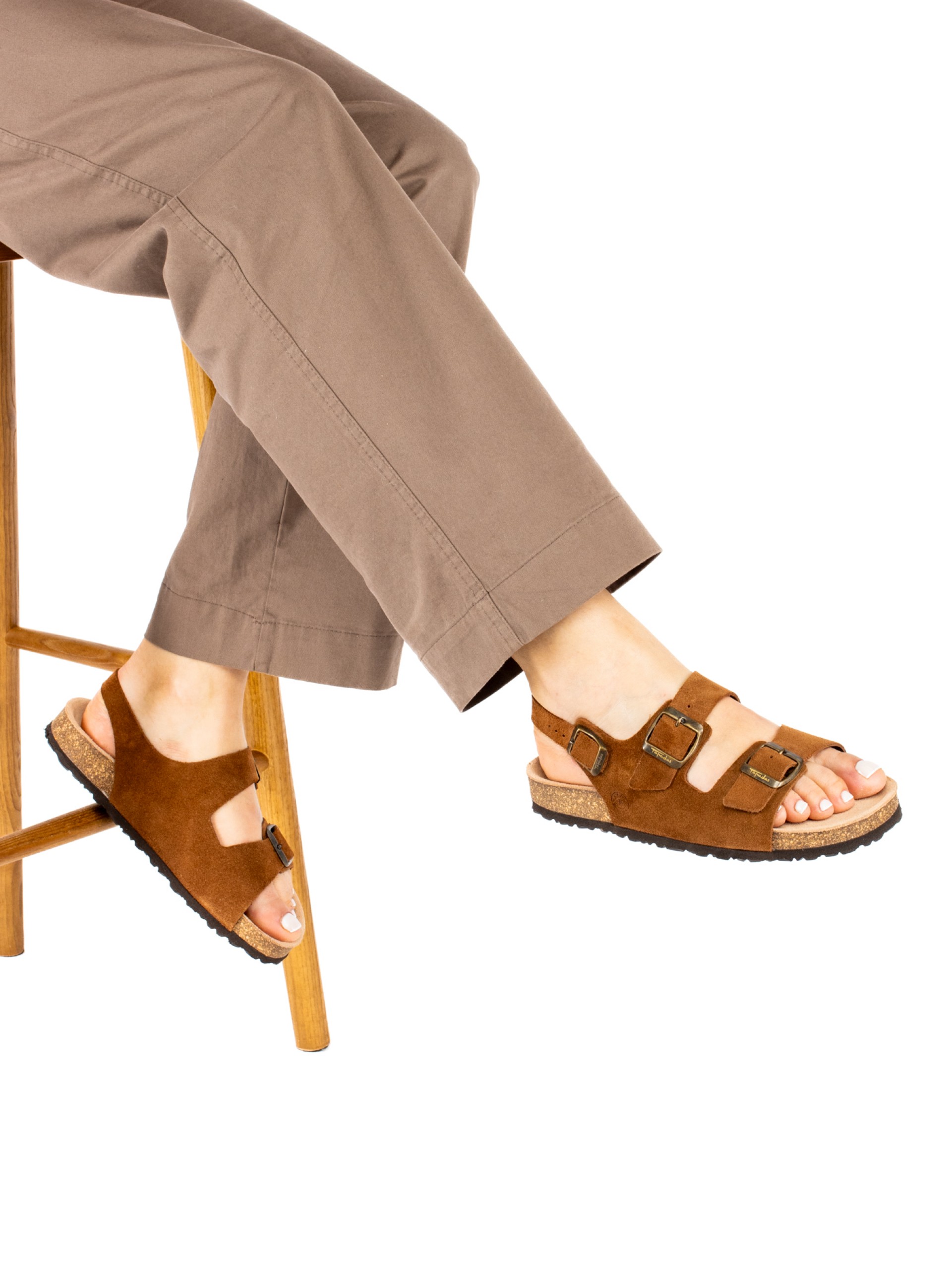 Women’s Bio Suede Sandal with Adjustable Buckles