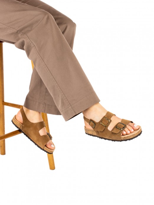 Women’s Bio Suede Sandal with Adjustable Buckles Women’s Bio Suede Sandal with Adjustable Buckles