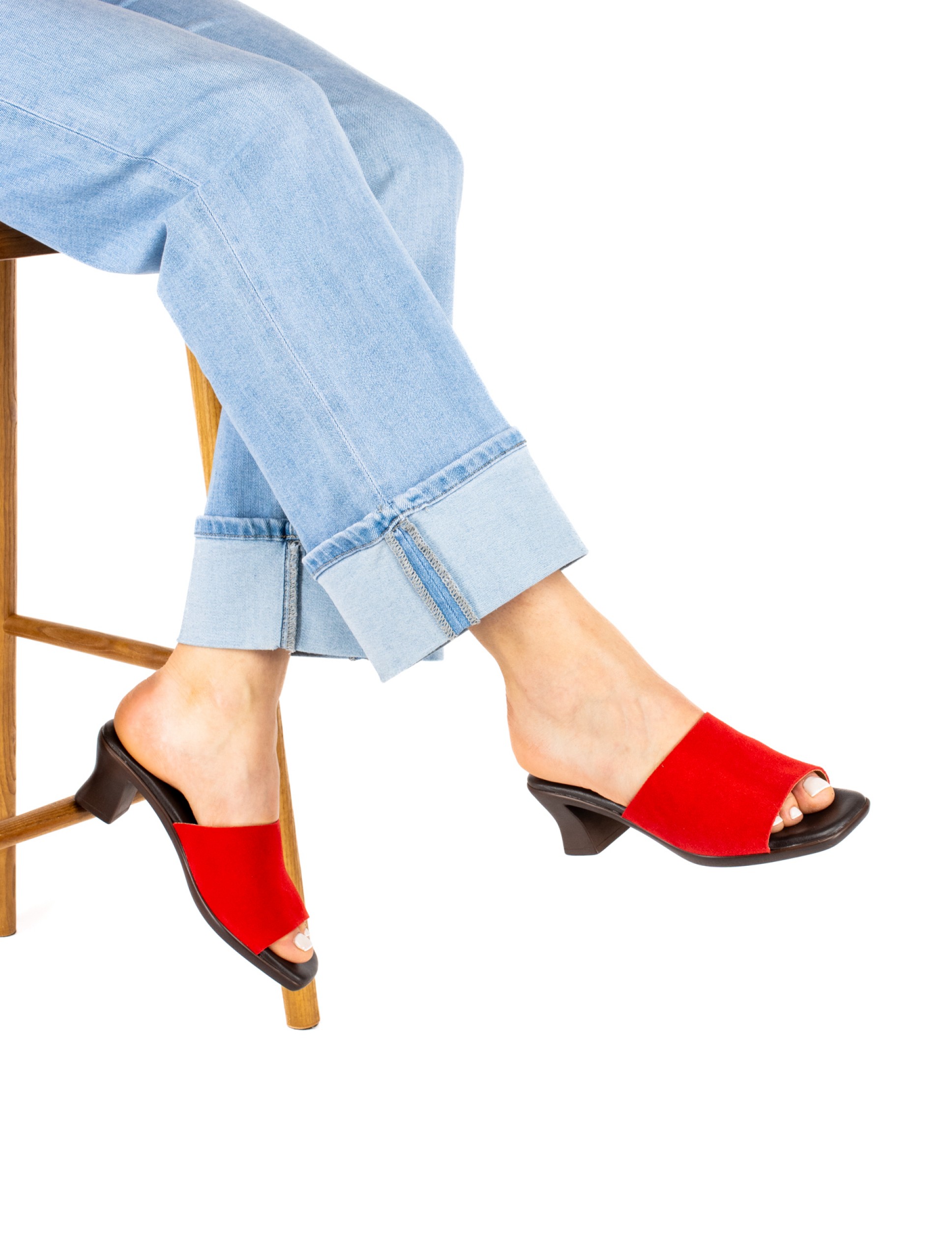 Kitten Heel Suede Mule