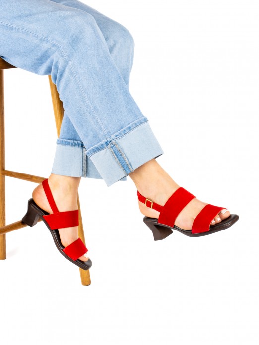 Heeled Sandal
in suede with two straps Heeled Sandal
in suede with two straps