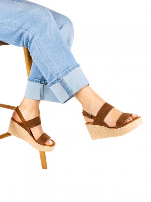 Women’s Suede Jeans Wedge Sandal Women’s Suede Jeans Wedge Sandal