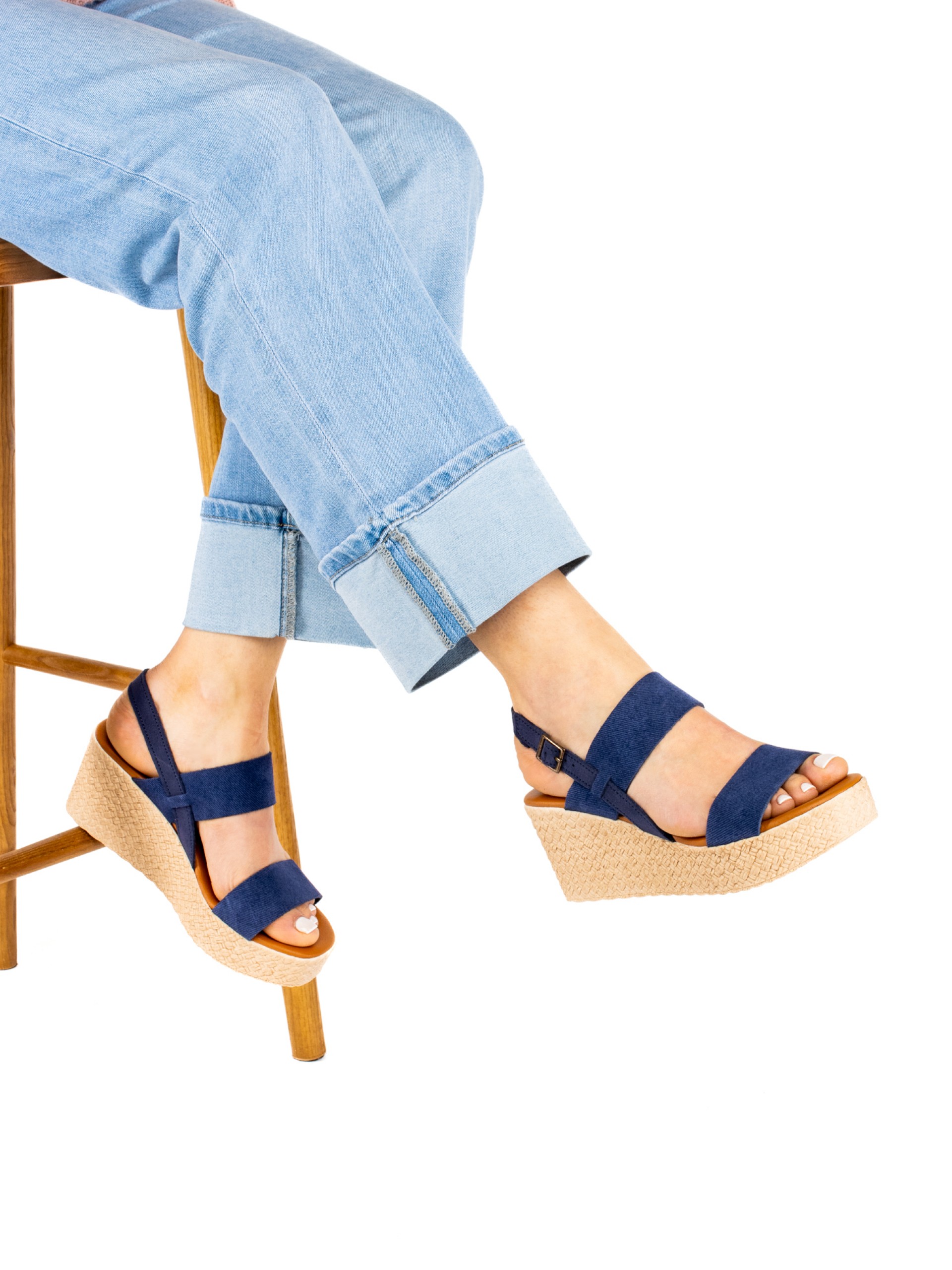 Women’s Suede Jeans Wedge Sandal