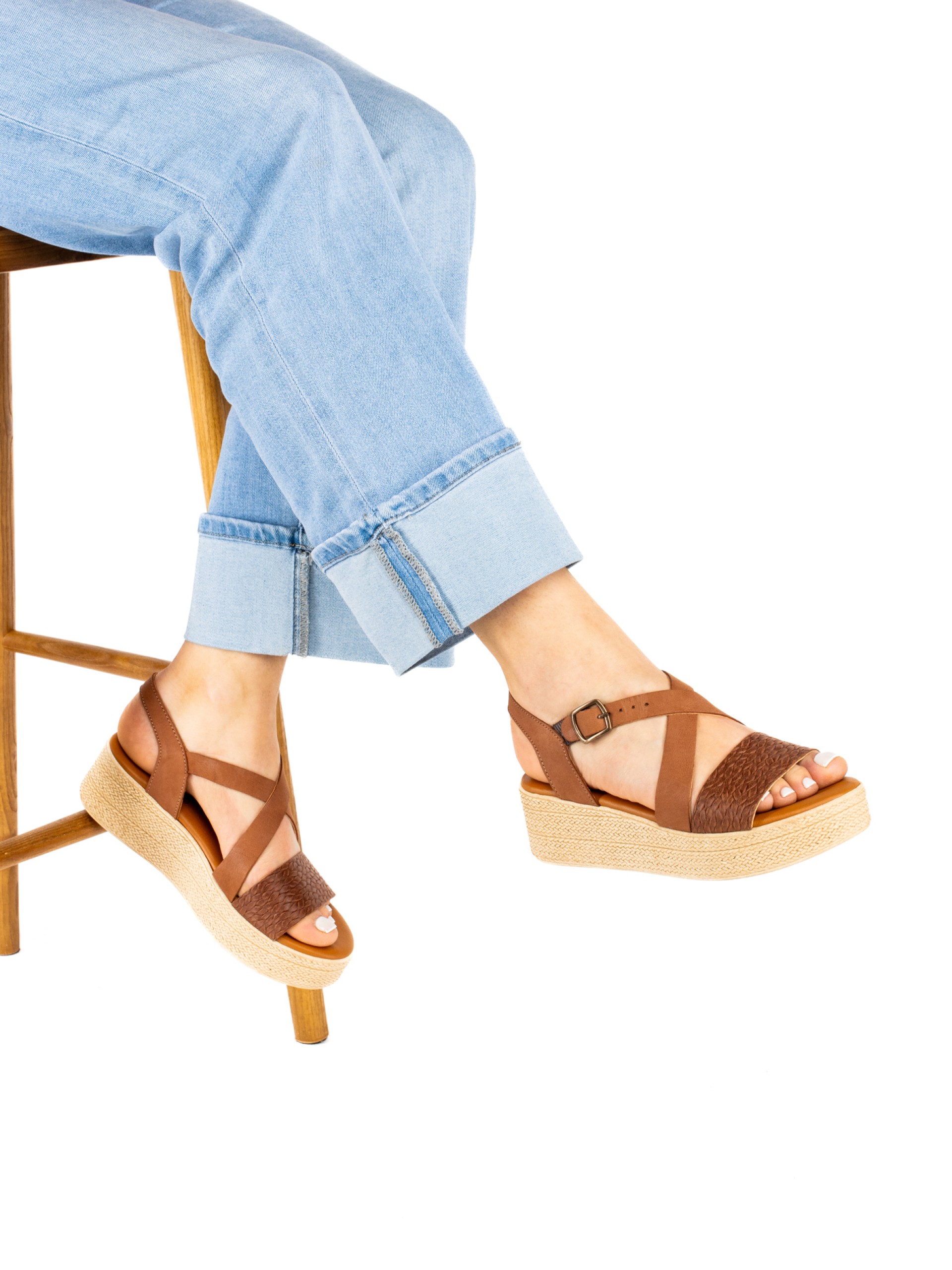 Women’s Braided Leather Wedge Sandal