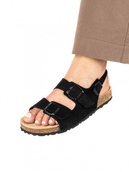 Women’s Bio Suede Sandal with Adjustable Buckles Women’s Bio Suede Sandal with Adjustable Buckles