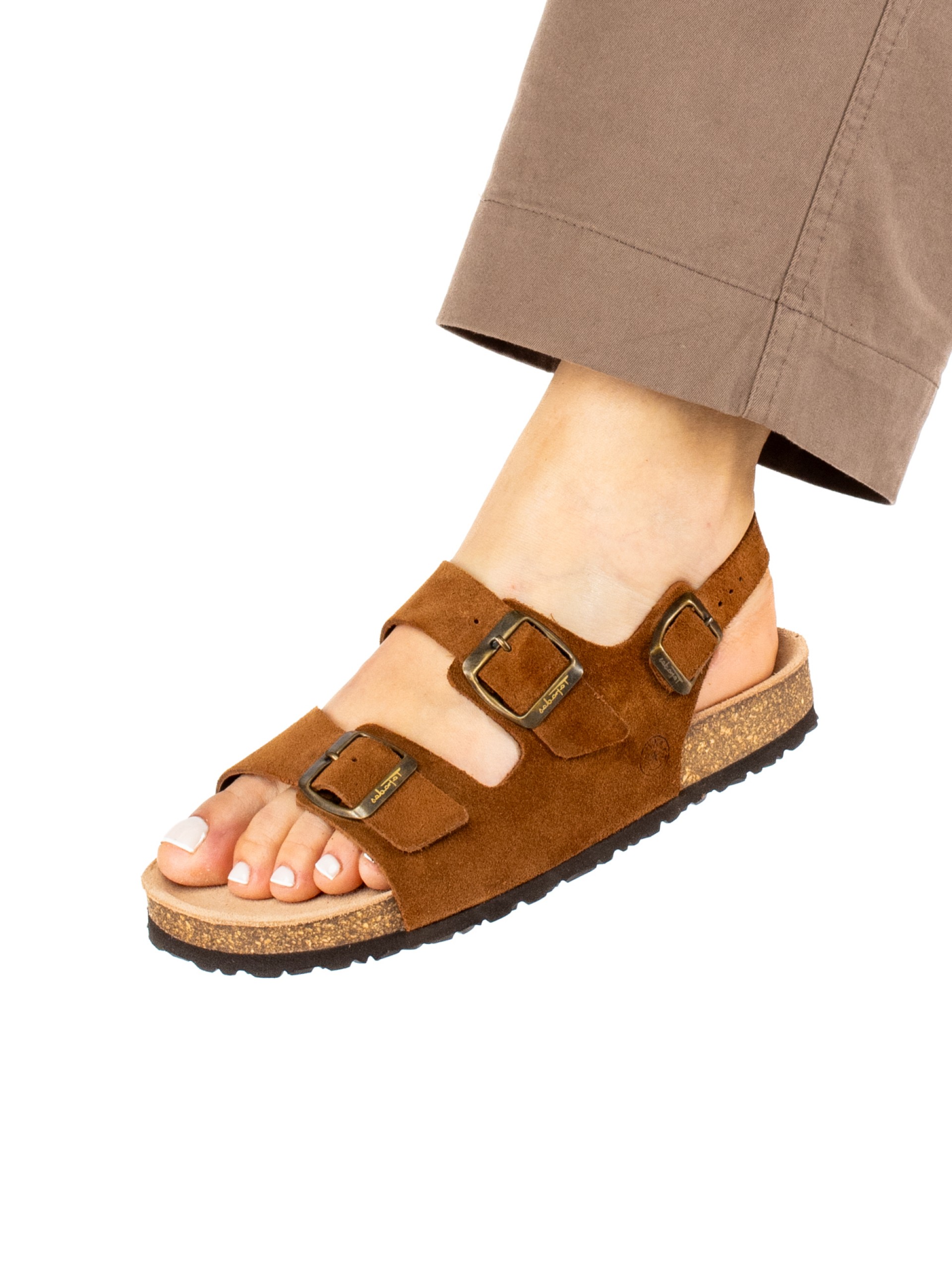 Women’s Bio Suede Sandal with Adjustable Buckles