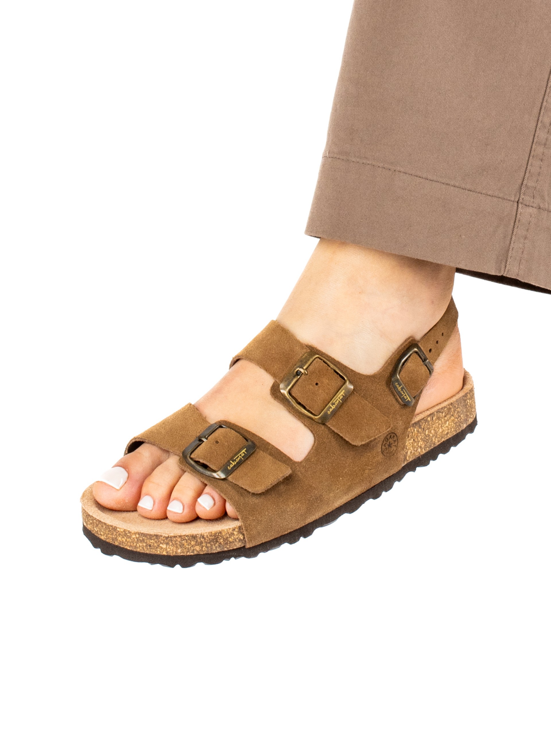 Women’s Bio Suede Sandal with Adjustable Buckles