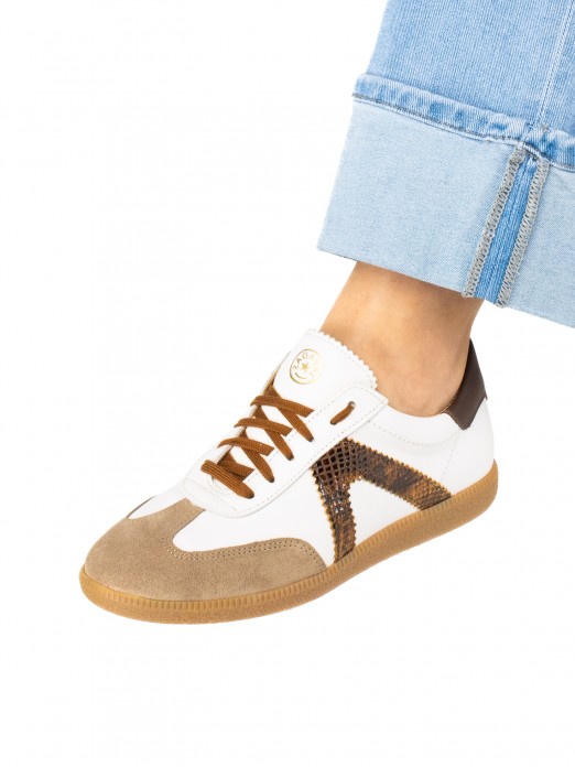 Women’s Leather Sneakers with Animal Print Detail Women’s Leather Sneakers with Animal Print Detail