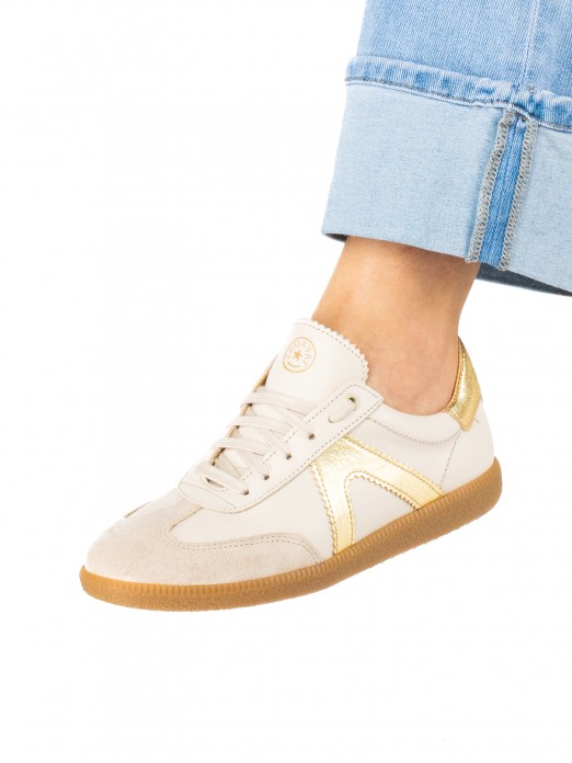 Women’s Leather and Suede Sneakers with Fur Detail Women’s Leather and Suede Sneakers with Fur Detail