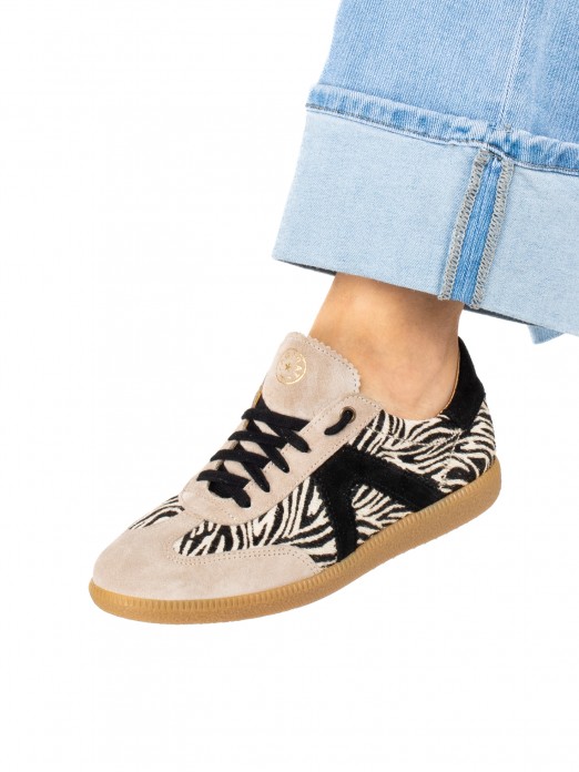 Women’s Animal Print Fur and Suede Sneakers Women’s Animal Print Fur and Suede Sneakers
