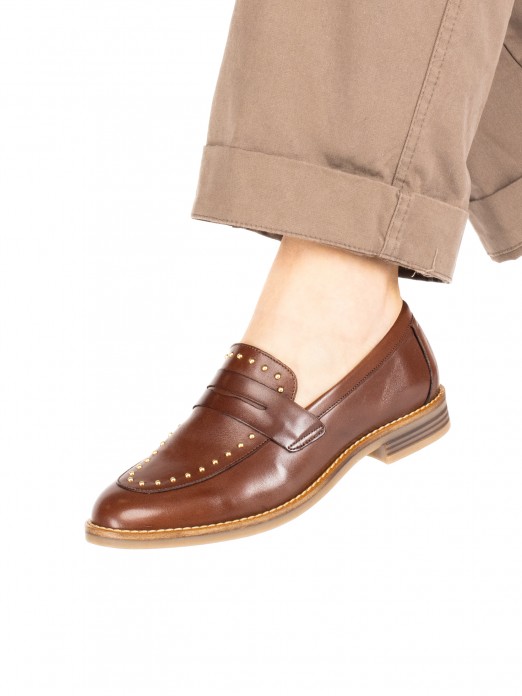 Women’s Leather Loafer with Studs Women’s Leather Loafer with Studs