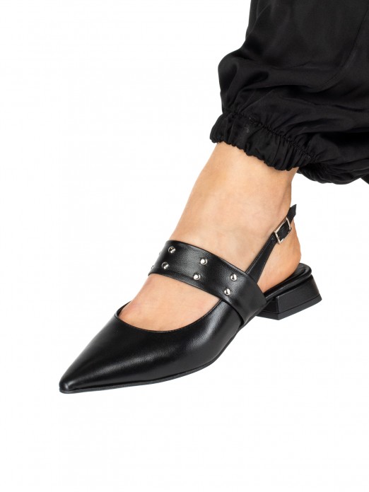 Women’s Leather Shoe with Strap and Studs Women’s Leather Shoe with Strap and Studs