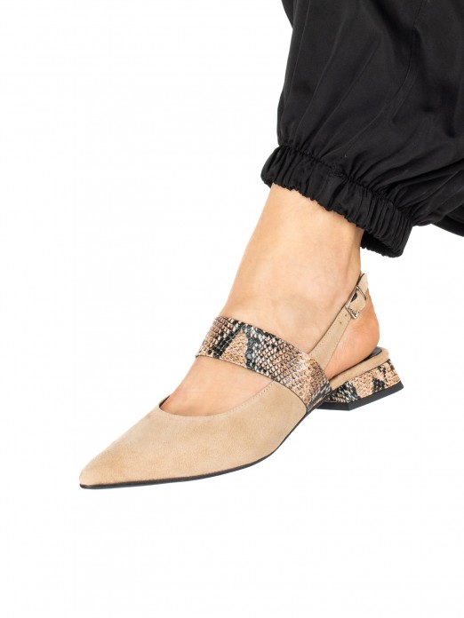 Women’s Suede Shoe with Animal Print Detail Women’s Suede Shoe with Animal Print Detail