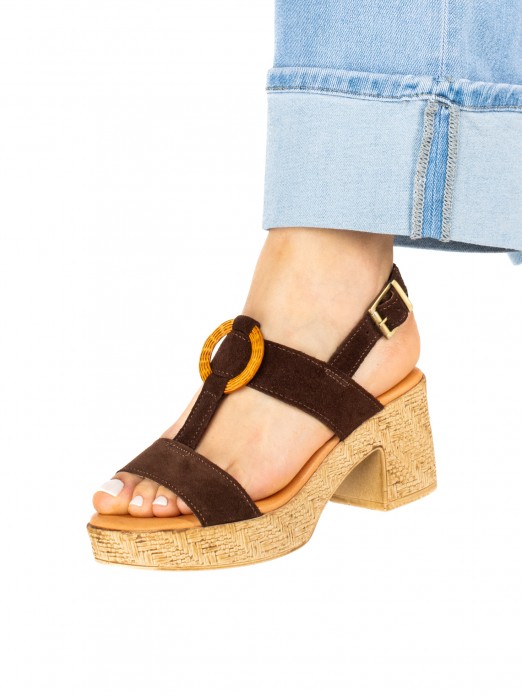 High Platform Heel Suede Sandal High Platform Heel Suede Sandal