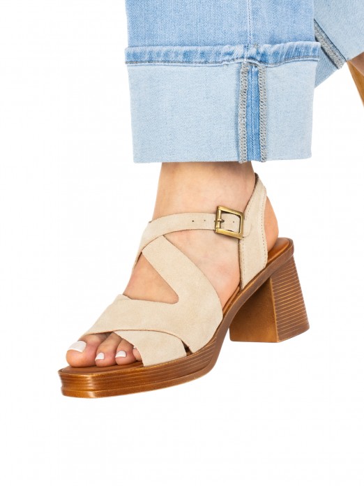 Women’s Suede Block Heel Sandal Women’s Suede Block Heel Sandal