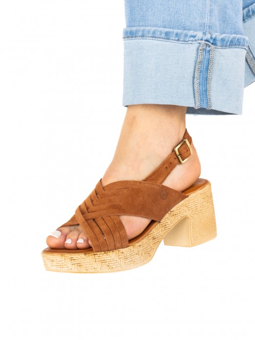 Women’s Suede Sandal with High Heel Women’s Suede Sandal with High Heel
