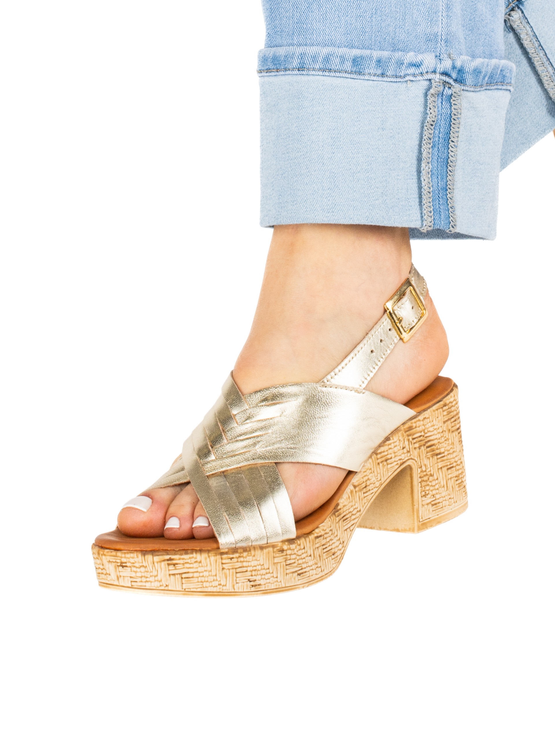 Women’s Leather Sandal with High Heel