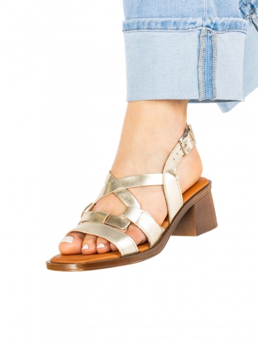 Women’s Leather Sandal with Interwoven Straps Women’s Leather Sandal with Interwoven Straps