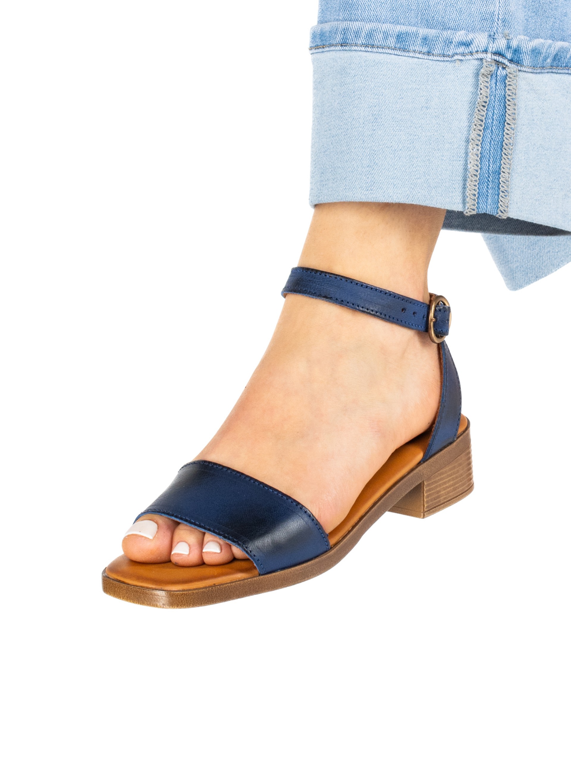 Women’s Leather Sandal with Low Heel