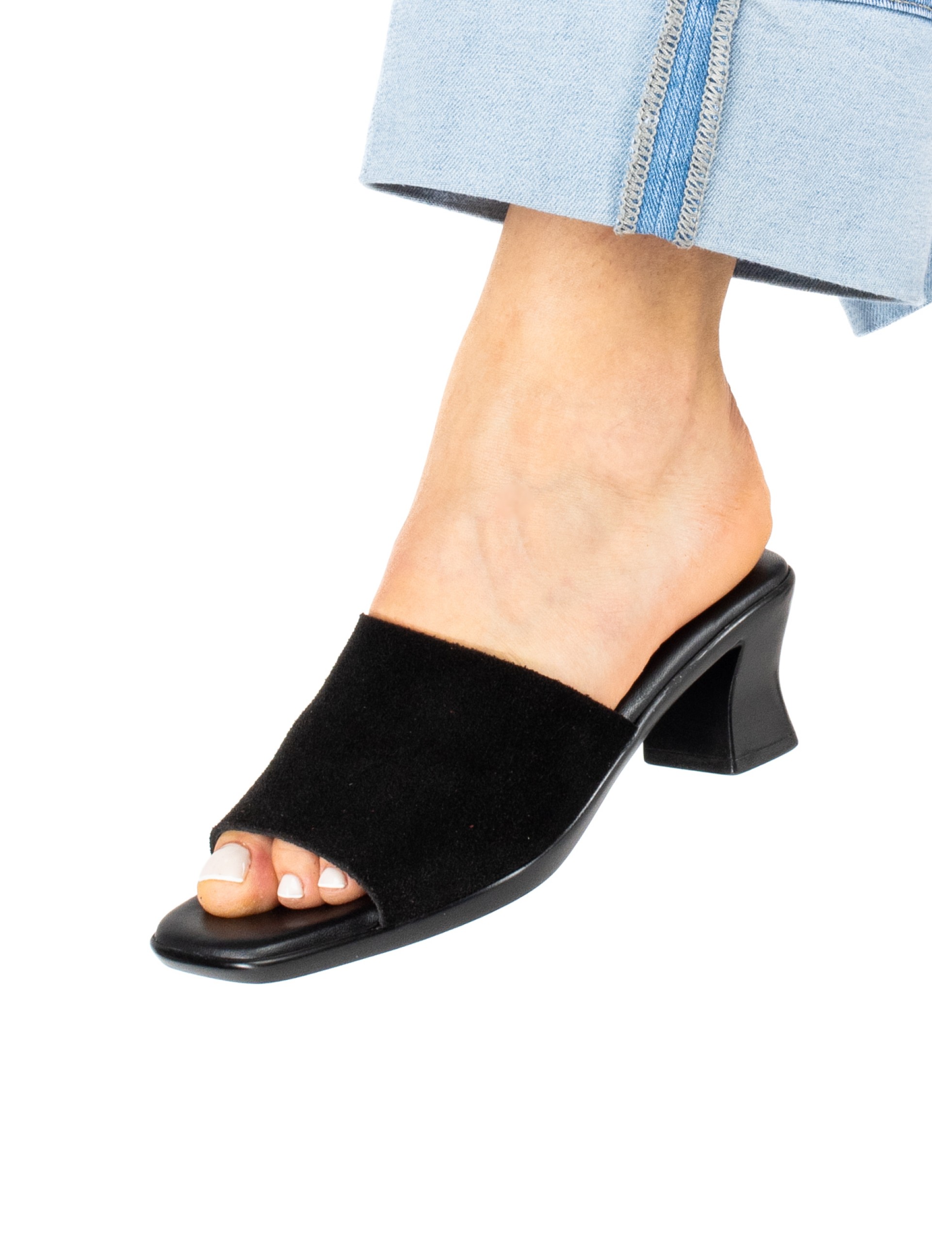 Kitten Heel Suede Mule