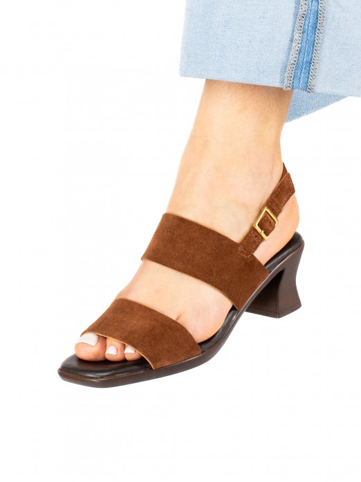 Heeled Sandal
in suede with two straps Heeled Sandal
in suede with two straps