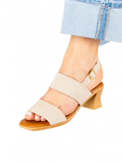 Heeled Sandal
in suede with two straps Heeled Sandal
in suede with two straps