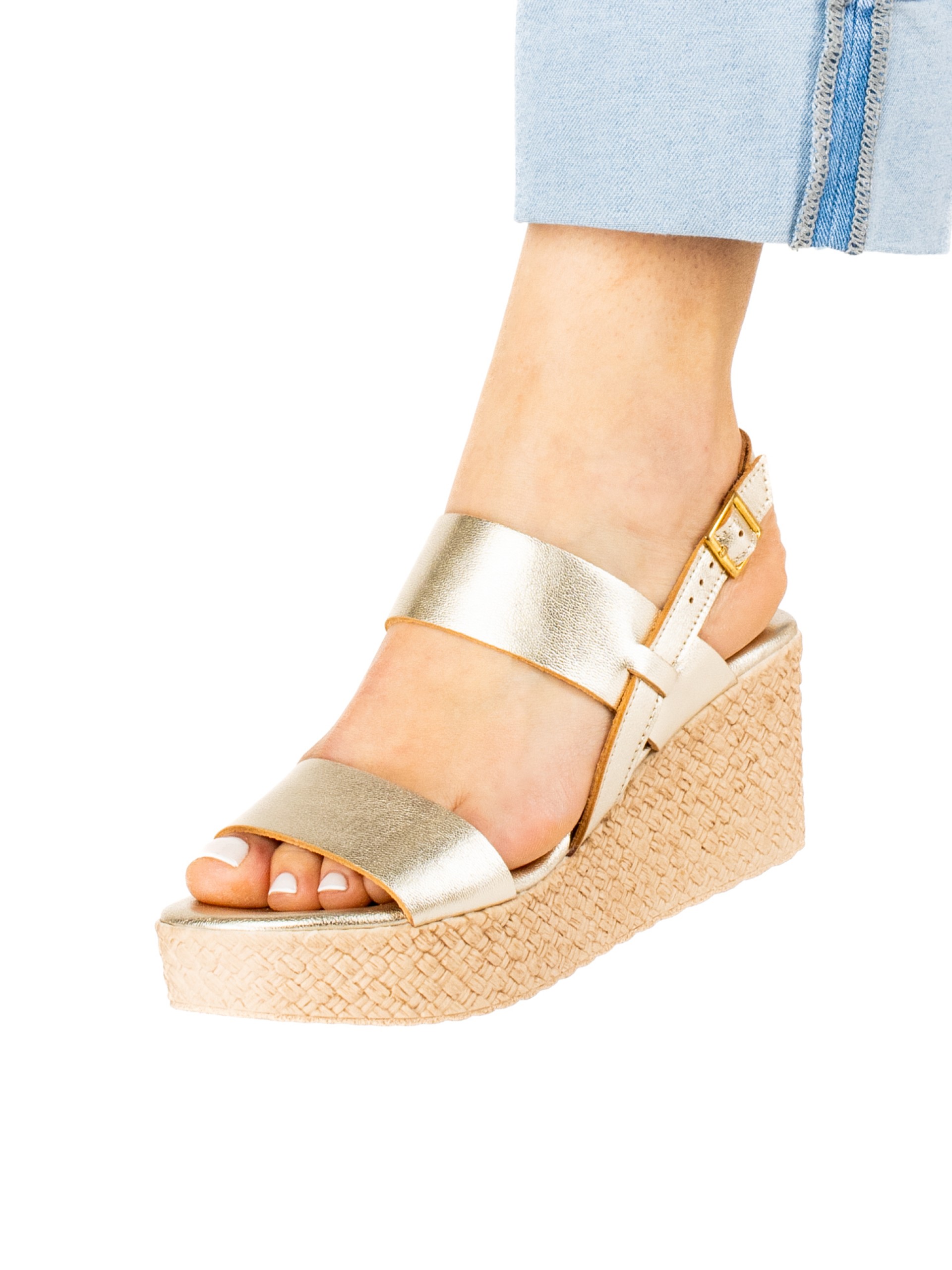 Women’s Laminated Leather Wedge Sandal
