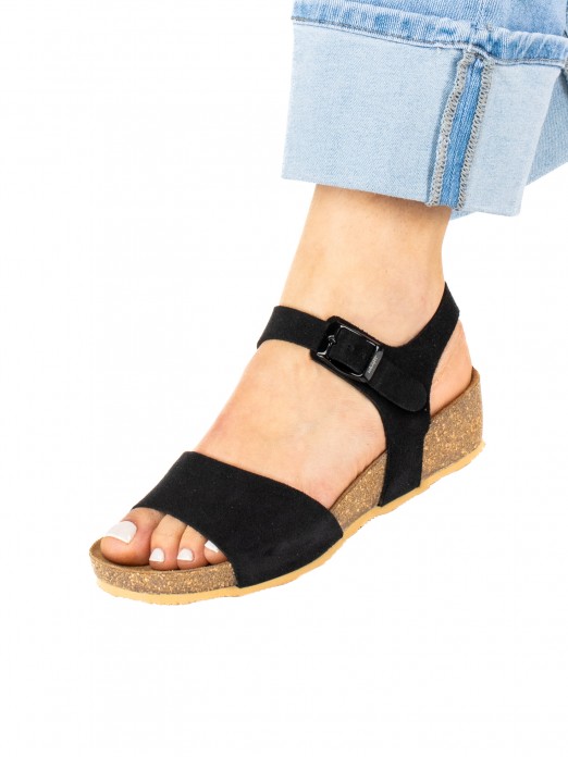 Bio Wedge Sandal in Suede Bio Wedge Sandal in Suede