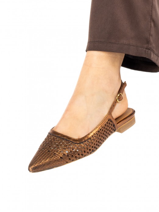 Woven Leather Flat Shoe Woven Leather Flat Shoe