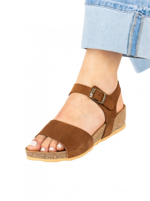 Bio Wedge Sandal in Suede Bio Wedge Sandal in Suede