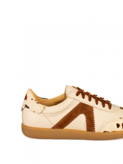 Women’s Leather and Suede Sneakers with Fur Detail Women’s Leather and Suede Sneakers with Fur Detail