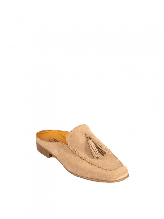 Women’s Suede Mule with Tassel Detail Women’s Suede Mule with Tassel Detail