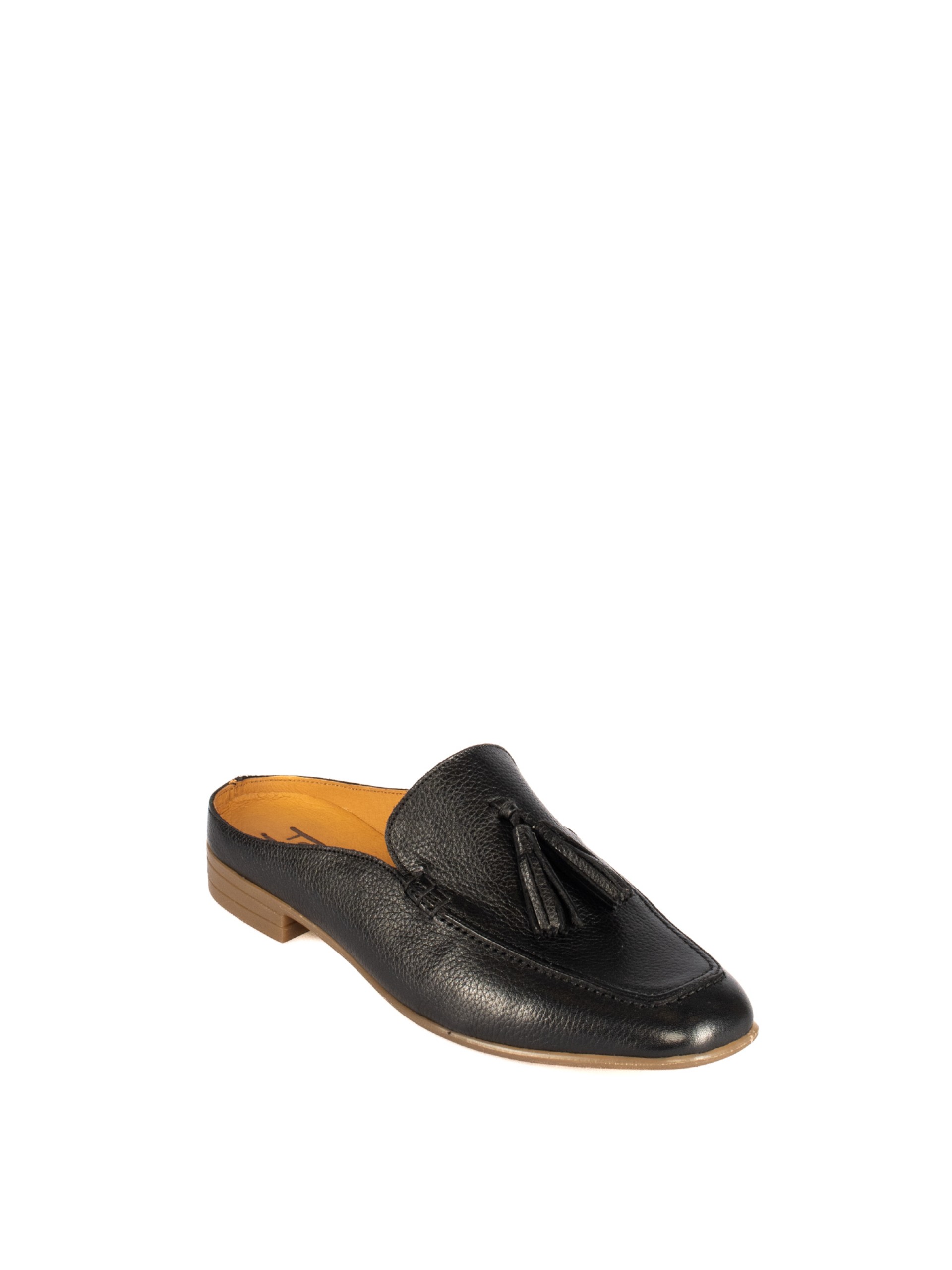 Women’s Leather Mule with Tassel Detail