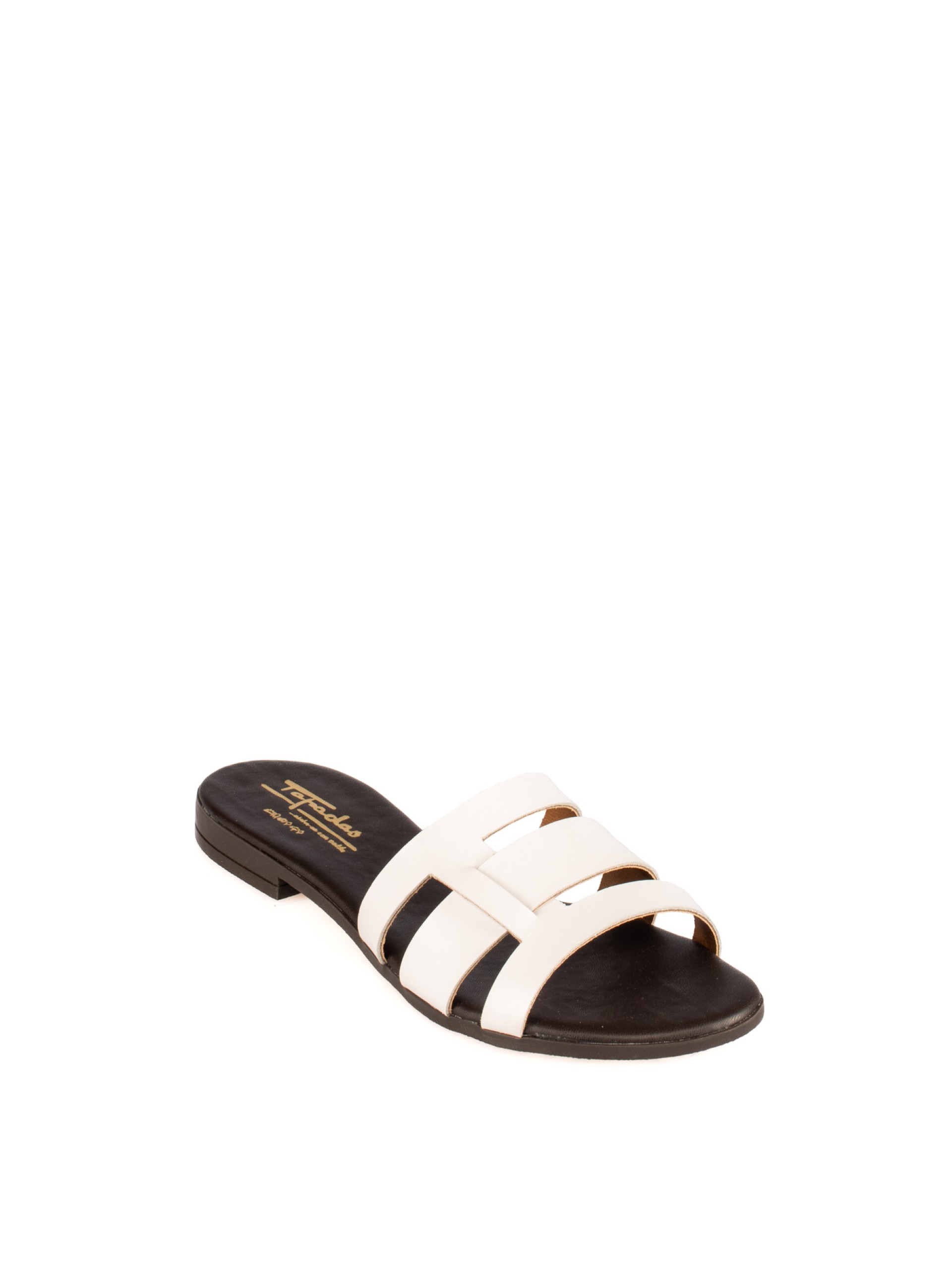 Women’s Animal Print Leather Slide with Interwoven