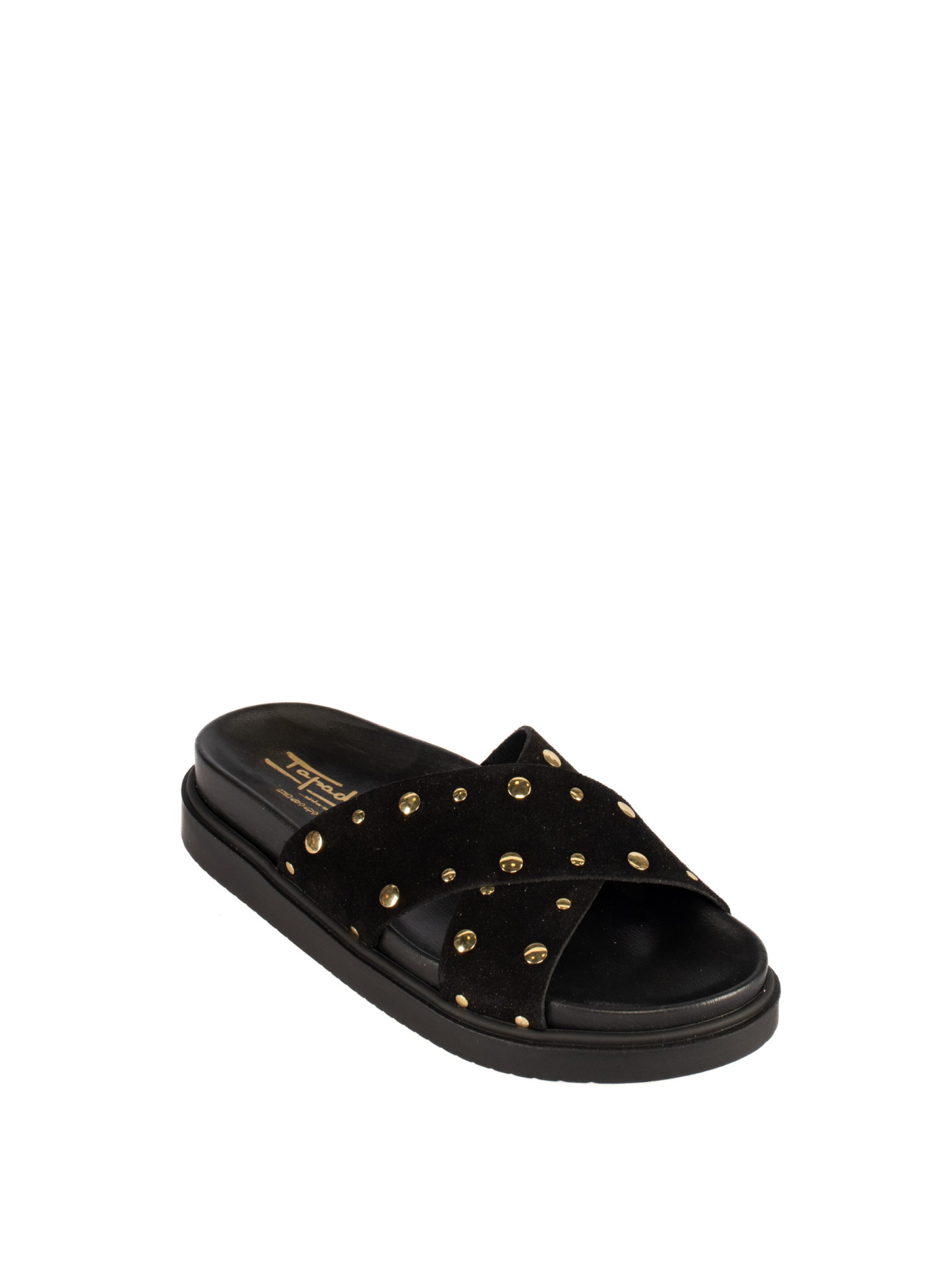 Women’s Suede Slide with Metallic Studs