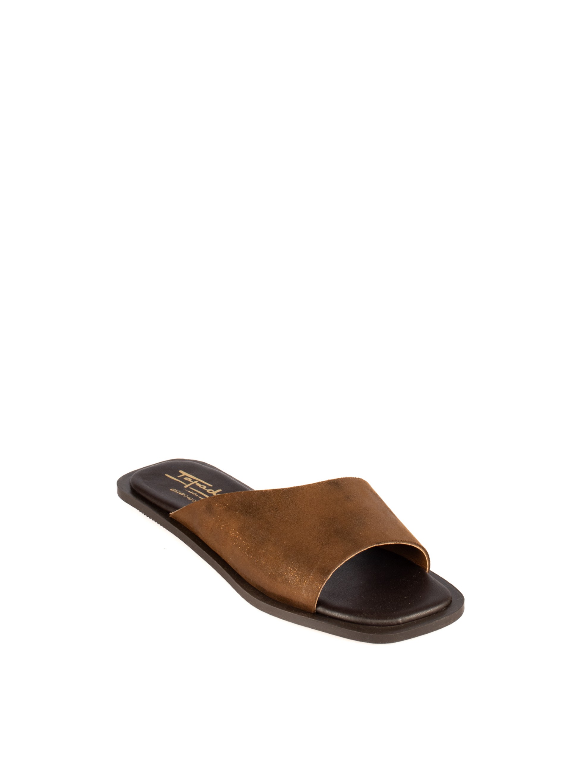 Women’s Flat Laminated Leather Slide