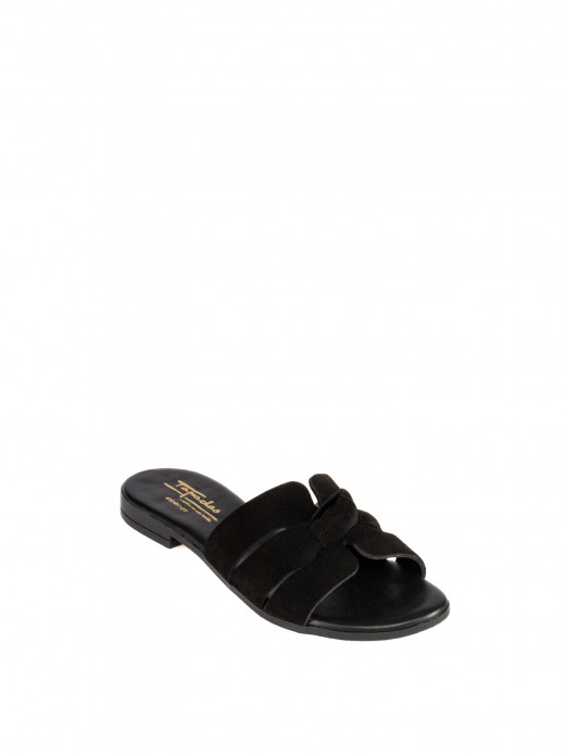 Women�s Suede Slide with Bow