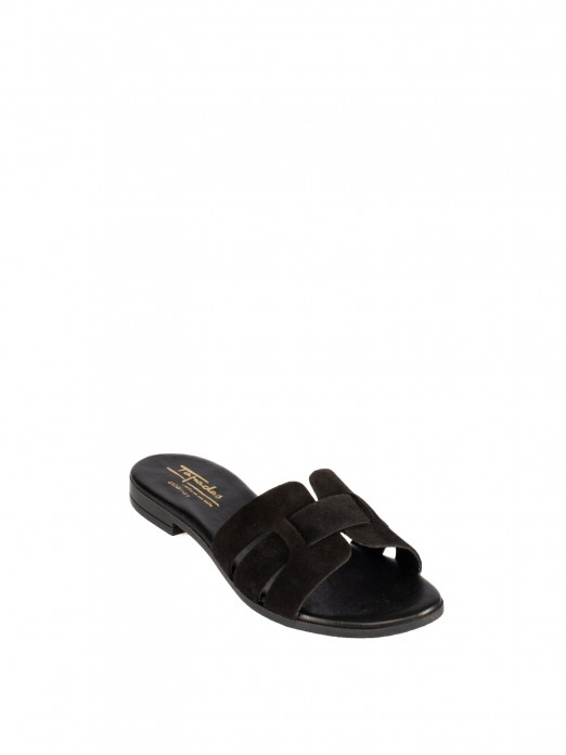 Women’s Suede Slide with Crossed Straps Women’s Suede Slide with Crossed Straps