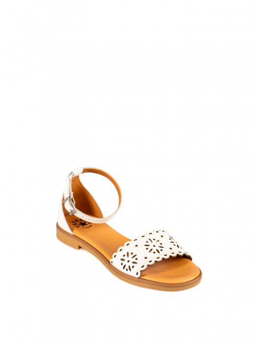 Leather Sandal with Laser-Cut Details Leather Sandal with Laser-Cut Details