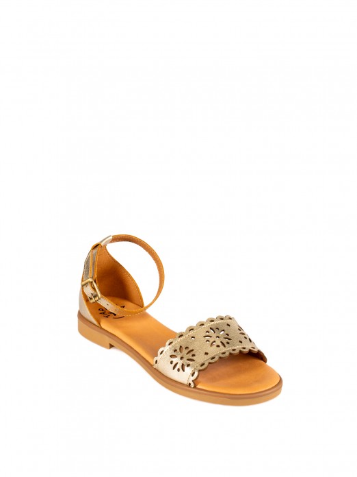 Leather Sandal with Laser-Cut Details Leather Sandal with Laser-Cut Details