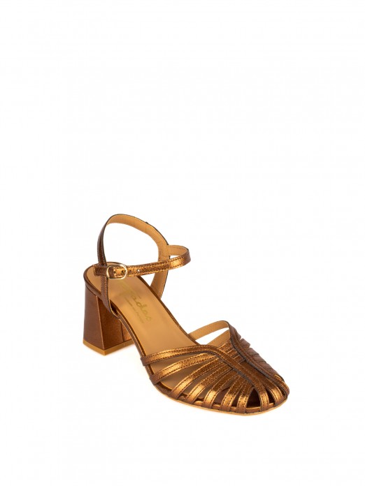 Leather Heeled Sandal with Straps Leather Heeled Sandal with Straps
